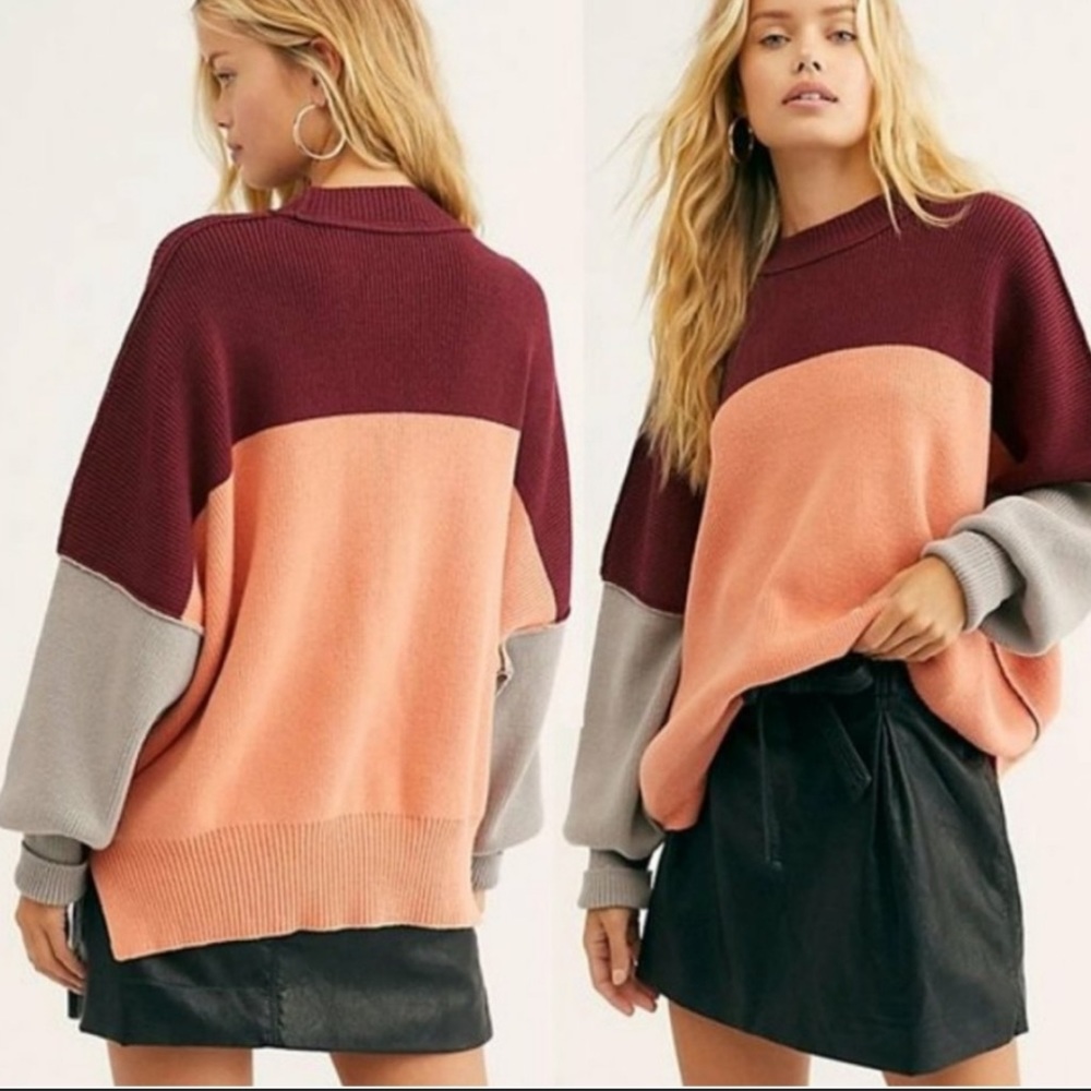 Free People Easy Street Tunic Peach Combo Size M